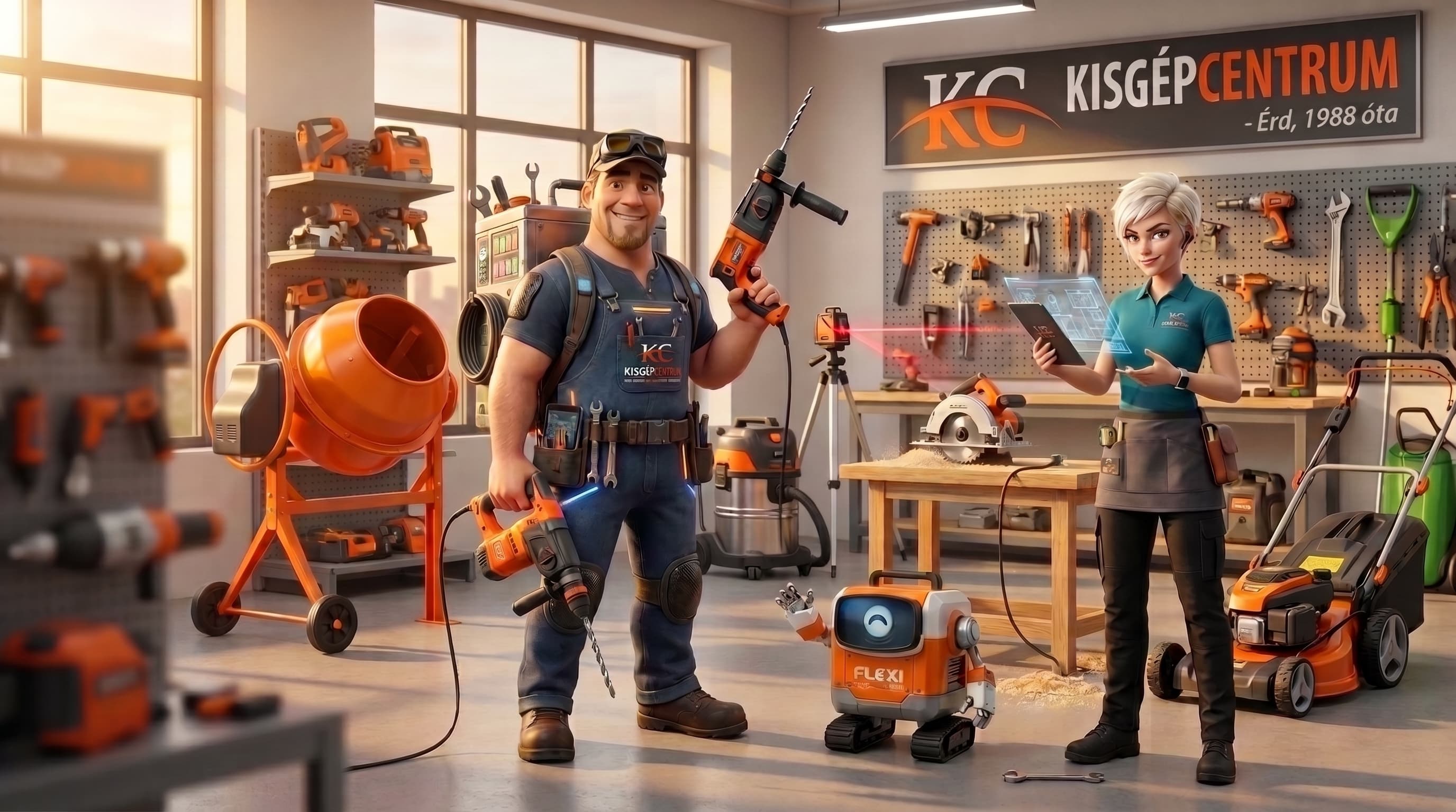 Kisgépcentrum showroom — Félix, Lexia, Flexi és a teljes gépkészlet